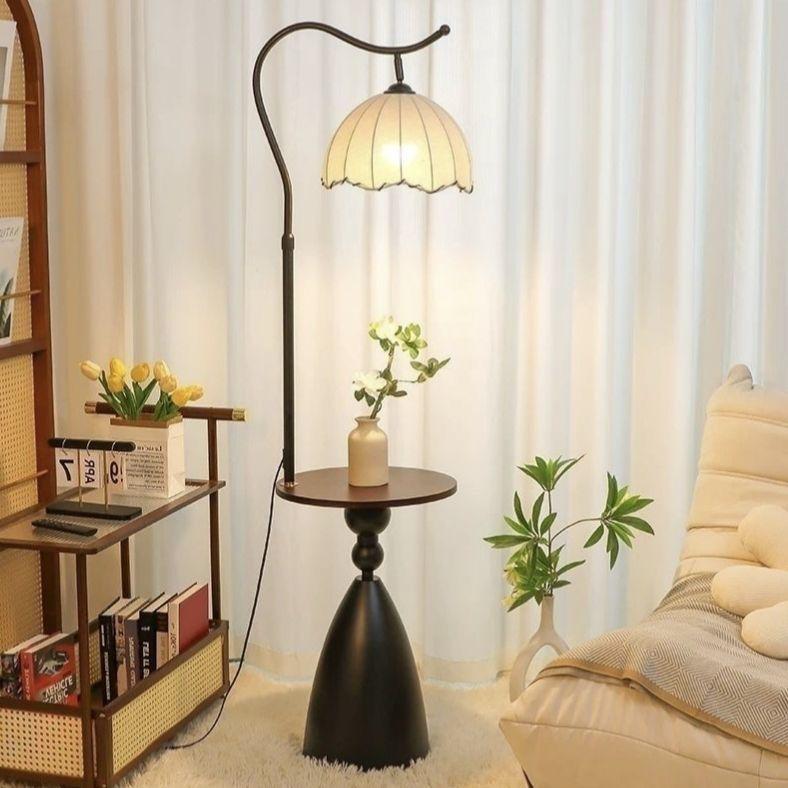 Adjustable Retro Orange Crescent Floor Lamp for Living Room, Bedroom, or Sofa Corner