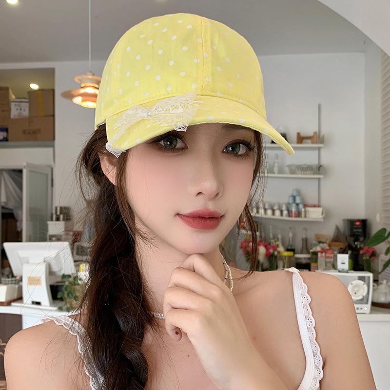 Polka Dot Flower Baseball Cap Children Spring And Summer Small Fresh Face Small Cap Outdoor Sun Protection Hat