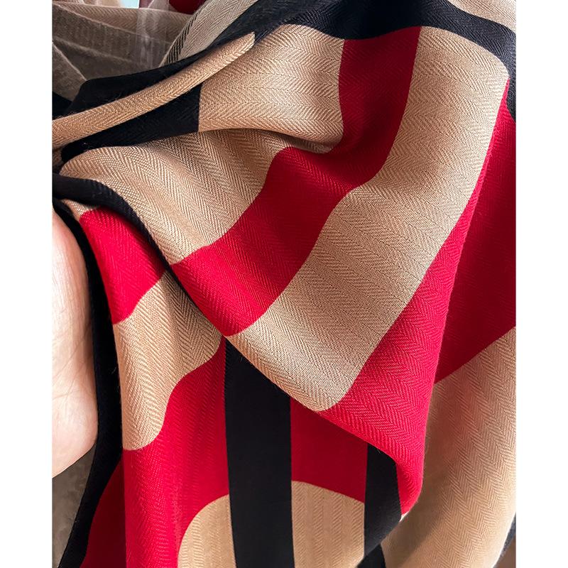 Multicolor Striped Scarf Elegant Style Thin Warm Shawl Autumn Winter Coldproof Cozy Inelastic Scarf For Women