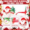Christmas Glasses Glitter, Party Glasses Frames Christmas Decorations Costume Photo Booth Props for Christmas Party Supplies