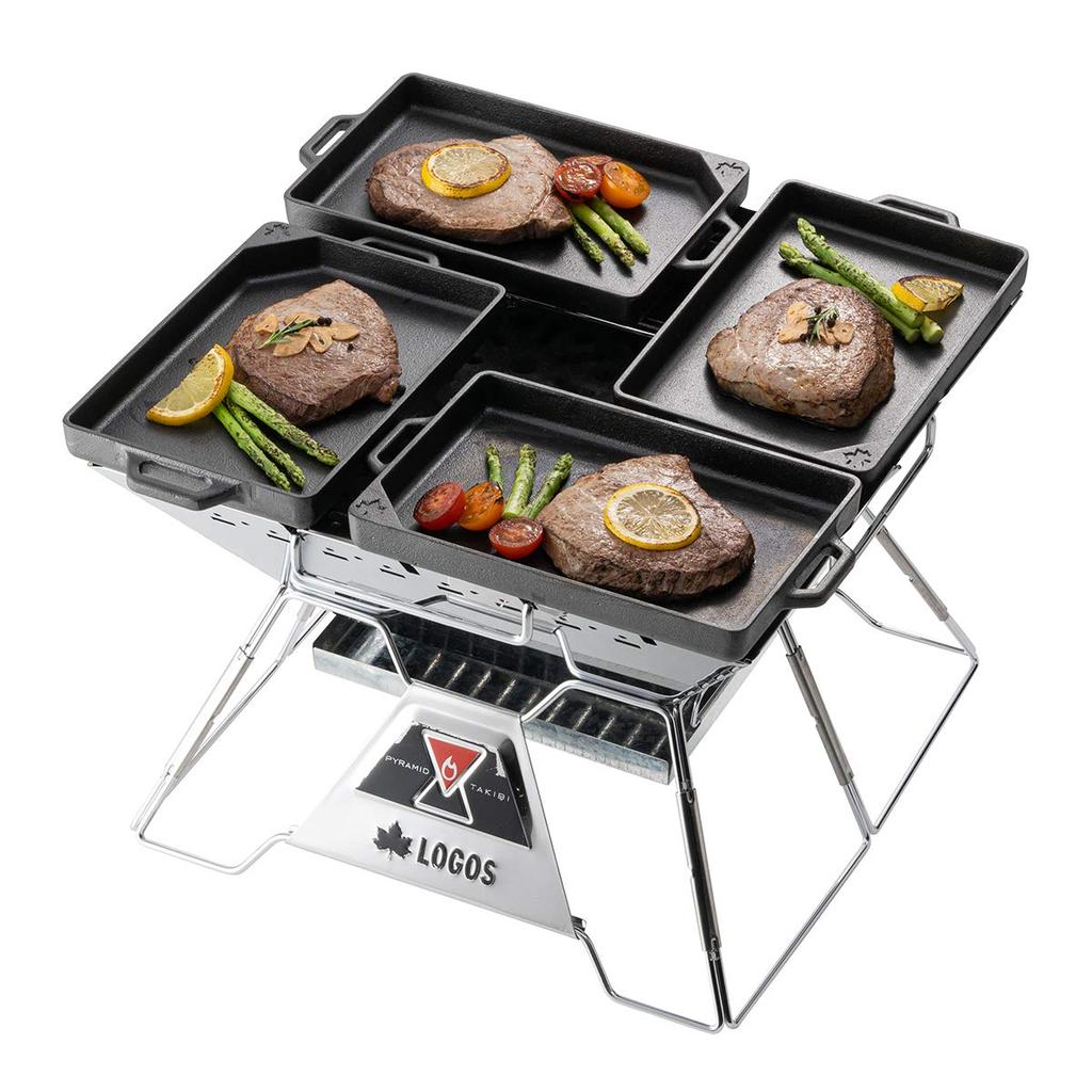 LOGOS Iron MY Grill Pan, Rectangular, 81064204, Approx. 27.5cm Wide X 16cm Deep X 3.4cm High