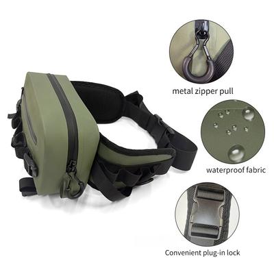 Multifunktionale Wasserdichte Wels-Hüfttasche mit Einsteckbarem Stab Crossbody-Brusttasche Outdoor-Angelzubehör Angelrute Wels-Tasche