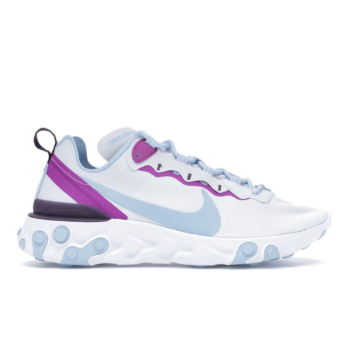 

Nike React Element 55 Psychic Blue Женские кроссовки Белый футбольно-серый BQ2728-008