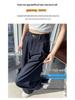 Women's Dark Blue Tencel High-Waisted Slimming Jeans, 2025 Spring/Summer Collection - Straight-Leg, Bright Stitching, Fashionable Draping Design.