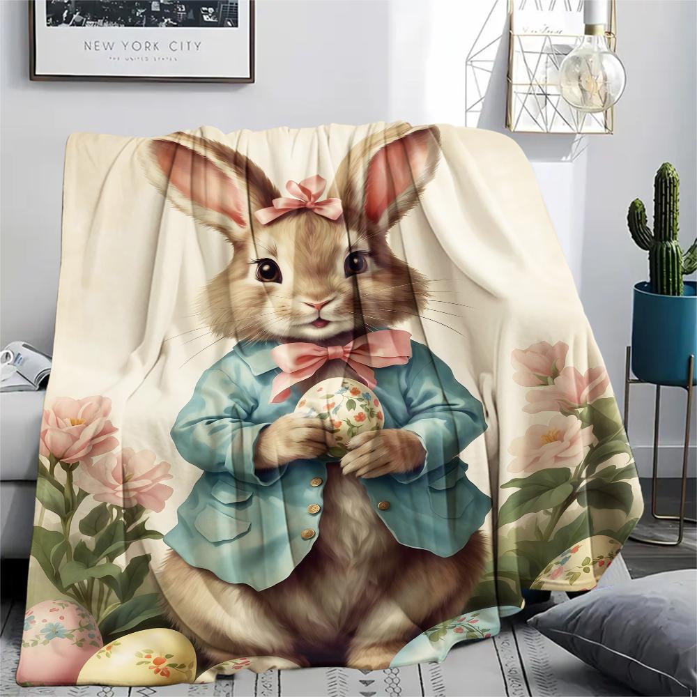 Easter Egg Print Flannel Blanket,High Quality Comfortable for All Seasons,Home Decor,Warmth and Comfort,Perfect for Christmas Gifts