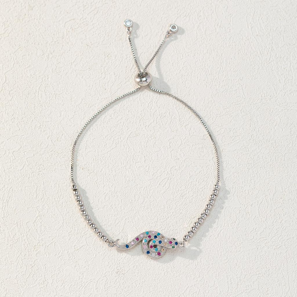 Fashion Drip Enamel Evil Eye Bracelet Versatile Zircon Blue Eye Charm Women's Popular Jewelry Accessory