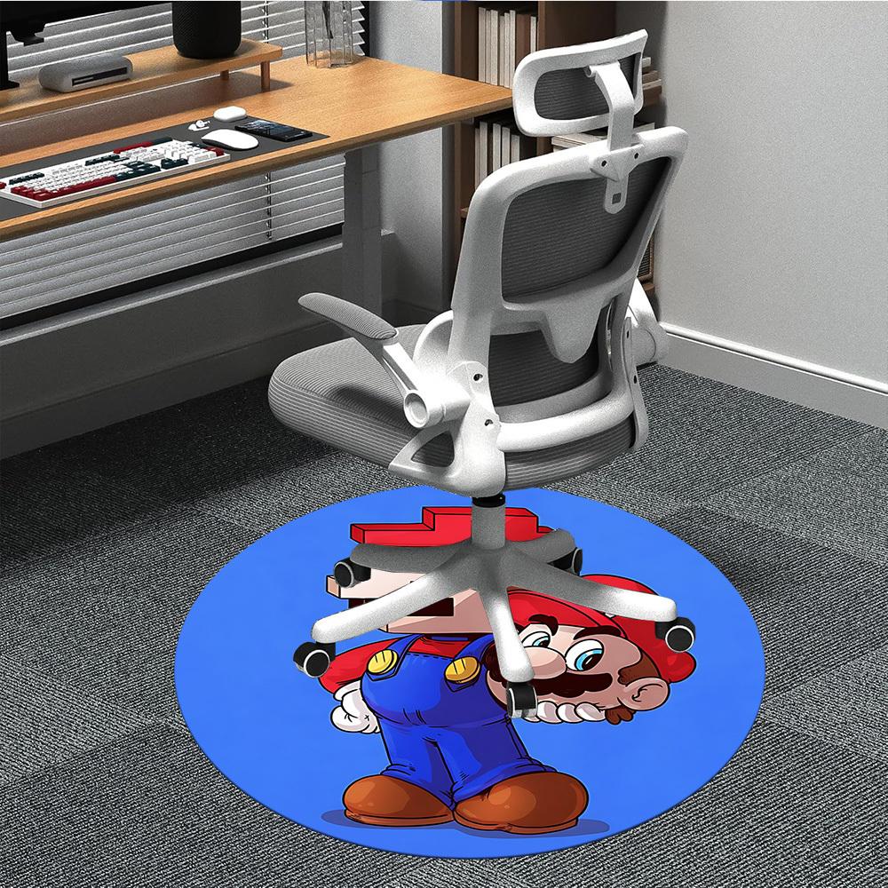 1pc Mario Pixel Art Office Round Area Rug, Indoor Mat Suitable For Office, Bedroom Living Room Home Decor, Room Deco,  Offic a0926219
