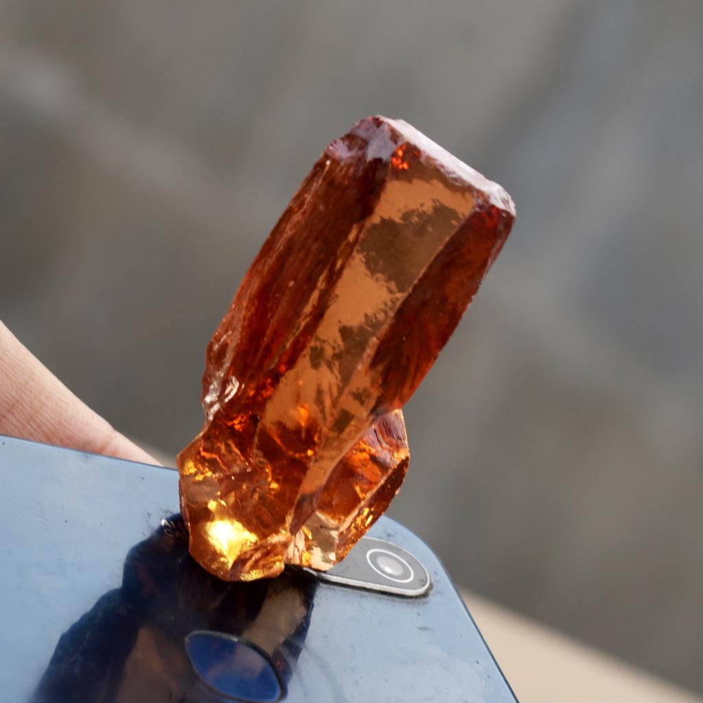 Uncut Rough Gemstone 283.85 Carat Natural Orange Sapphire CERTIFIED Raw Rough S1966