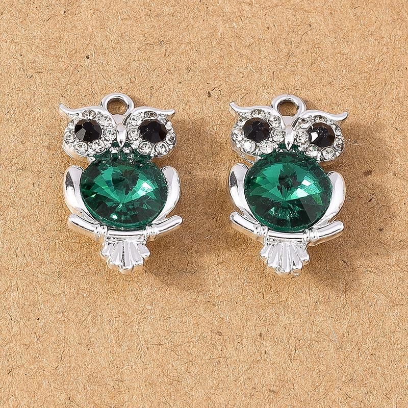 10pcs Cute Animal Charms Crystal Owl Pendants for Jewelry Making DIY Necklace Earrings Bracelet Accessories Supplies