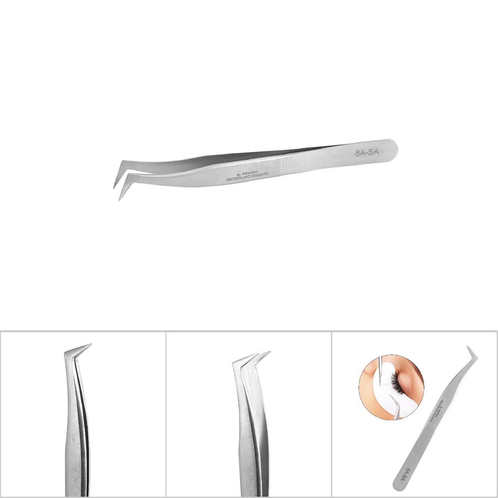 Eyelash Extension Tool Stainless Steel False Fake Eyelashes Grafting Tweezers 6A SA