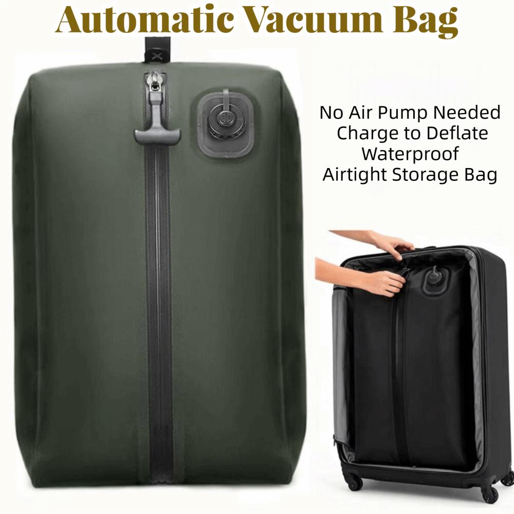 Folding Automatic Vacuum Bag Waterproof Space Saver Reusable Storage Bag 16L/25L Dustproof Luggage Vacuum Storage Bag for Travel