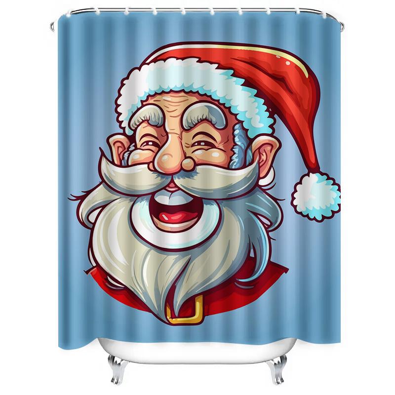 Tenda Doccia Natalizia TU Babbo Natale Set Decorazioni Bagno Festive per le Feste Impermeabile Decorazioni Festività Stile Rustico Moderno Regalo di Natale