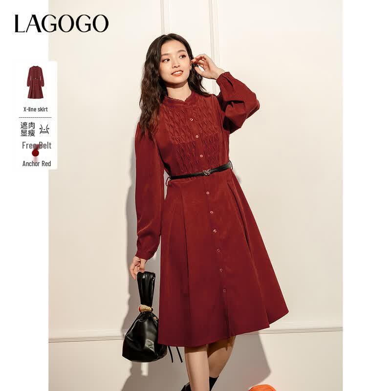 Платье LAGOGO 2025 Ancola Red А-силуэта с затягивающейся талией M