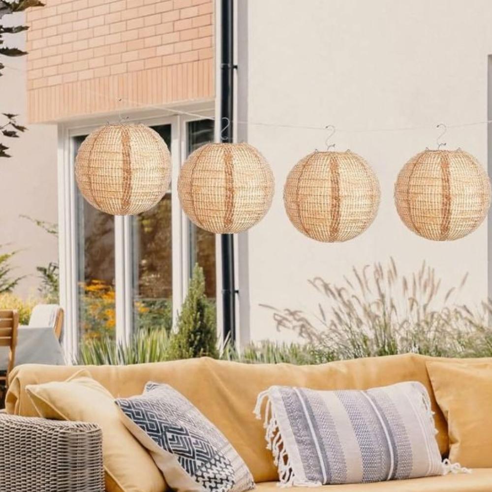 3pcs Portable Festival Lantern Funny Hanging Lantern DIY Lantern Linen Paper Lantern  Home Decor