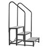 Wohnmobil-Stufen mit doppeltem Handlauf, 3 Stufen, 300 kg Tragfähigkeit, Robuste Outdoor-Wohnmobil-Treppe mit rutschfester Matte für Ältere/Haustiere, Tragbare Treppe für Heiße