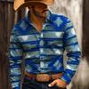 Camisa de Manga Larga para Hombre Patrón Geométrico Cultura India Otoño Invierno Streetwear Comodidad Casual Camisas de Poliéster Ajuste Delgado