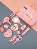 Children Pretend Play Pink Makeup Bag Wooden Play House Toys Simulation Girl Make Up Set Dressing Table Cosmetics Toys Gift