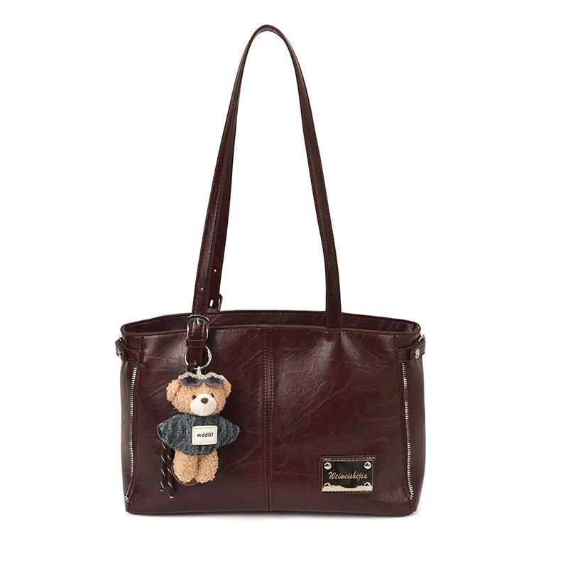 Retro Umhängetasche mit großem Fassungsvermögen Damen Herbstmode vielseitig hochwertig Unterarm-Tragetasche