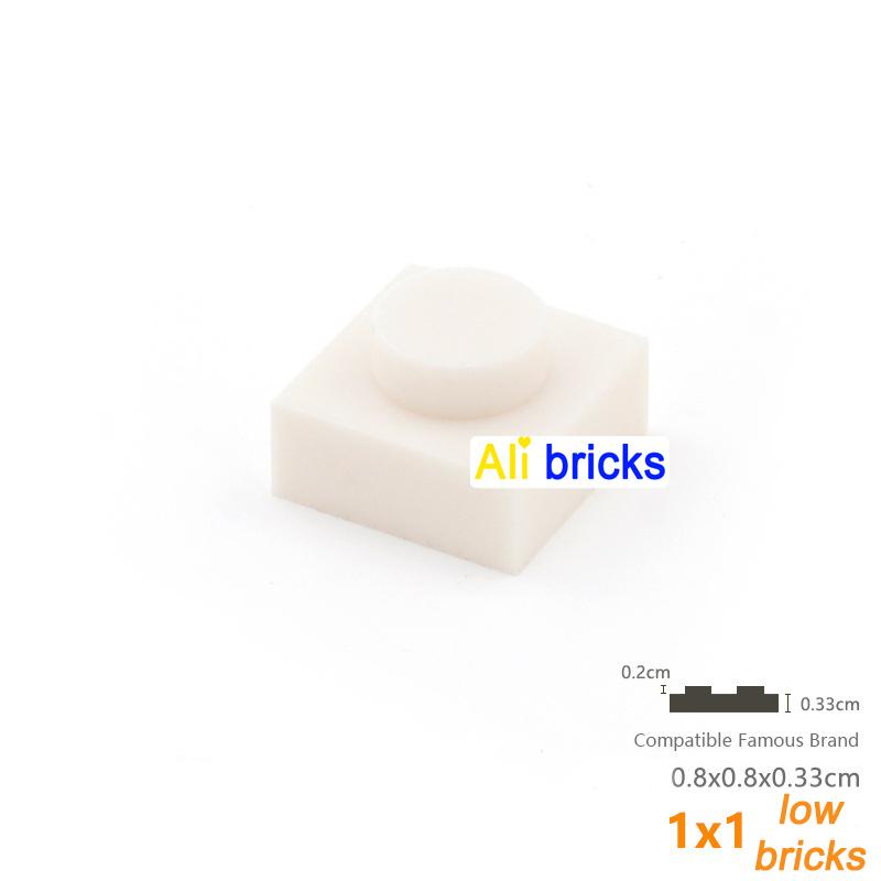 200pcs/lot Bulk Blocks Building Bricks Thin 1x1 Educational Assemblage Construction Toys for Children Size Compatible With 3024