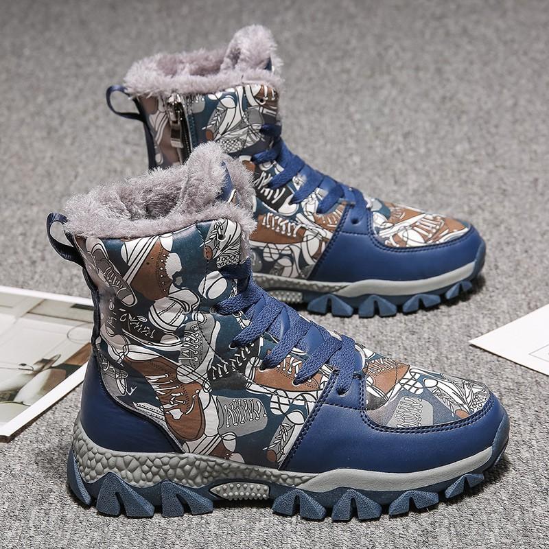 Kids Winter Snow Boots Boys Girls Warm Fleece-Lined Ankle Outdoor Slip-Resistant Non-Slip Shoes