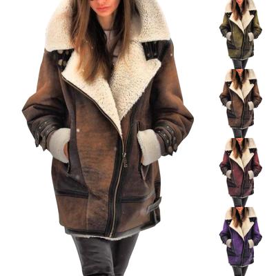 Damenmode Baumwollgefütterter Mantel Lammwolle Baumwollgefütterter Mantel mit Fleece-Kapuze