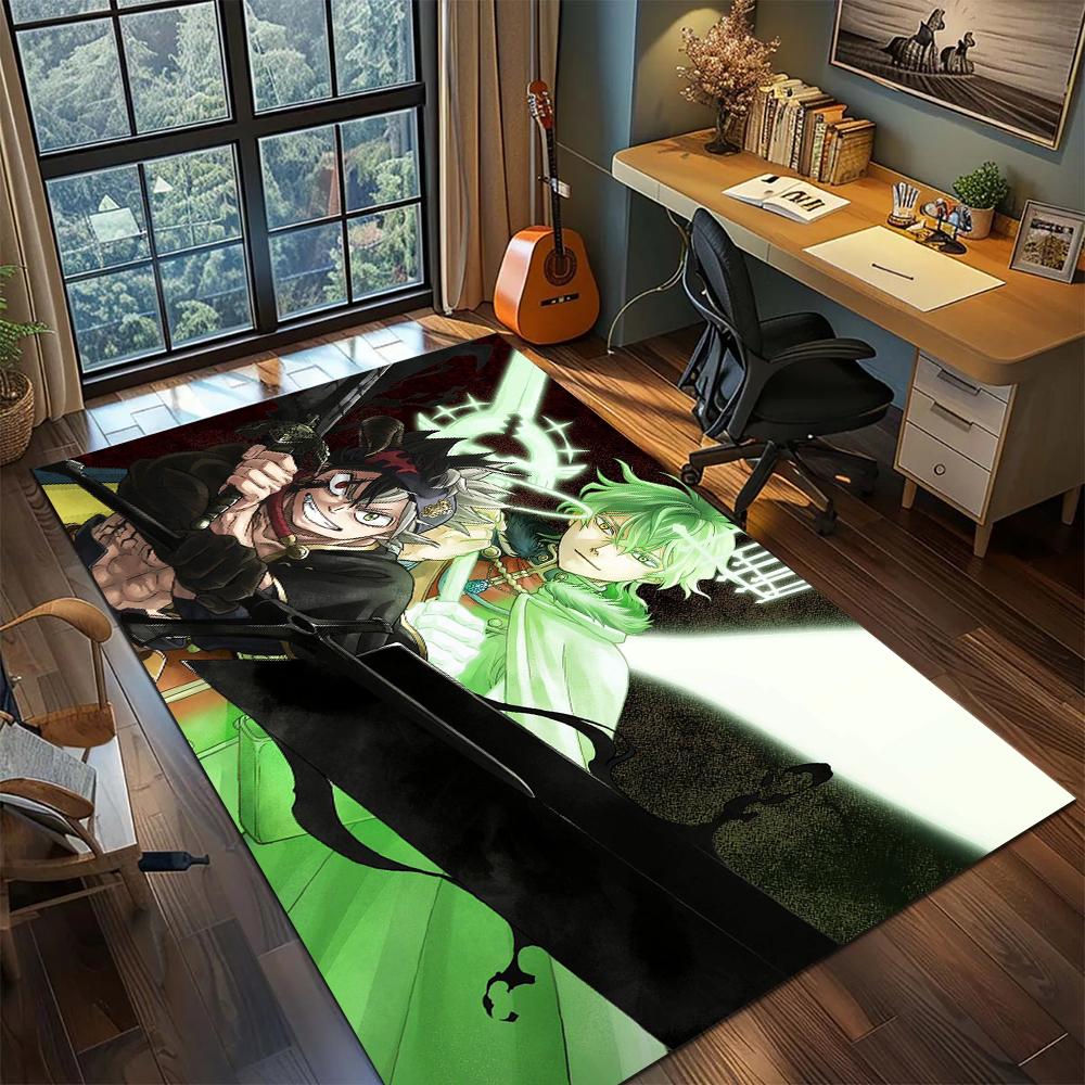 Black Clover Printed Rug Carpet Non Slip Washable Floor Mat for Gamer Room Large Area Rug Home Decor Bedside Carpet -xia01