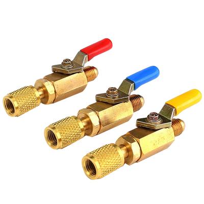 Náhodná barevná náhrada pro auto R410a R134a A/C nabíjecí hadice HVAC 1/4palcový uzavírací kulový ventil