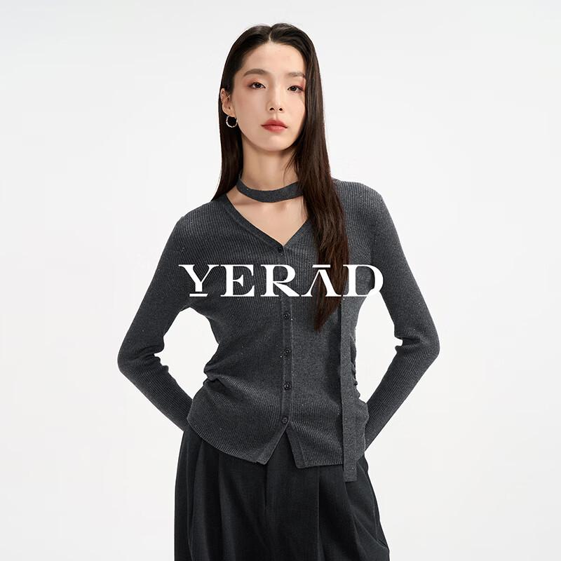 YERAD Women's Wool Blend V-Neck Long-Sleeve Knit Top