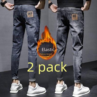 Amerikansk High Street Herr Slim Fit Stretch Denimbyxor – Höst/Vinter 2024 Koreansk Stil Casualkläder