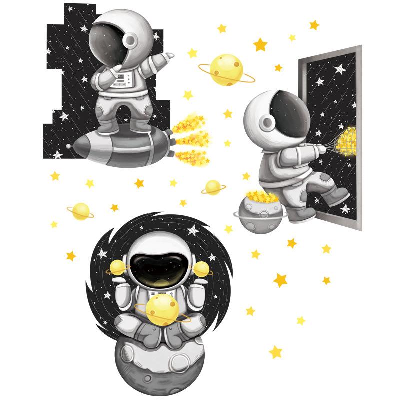 Travel Sky Cradle Astronaut Wall Decal Children's Room Kindergarten Classroom Decoration Rocket Wall Decal