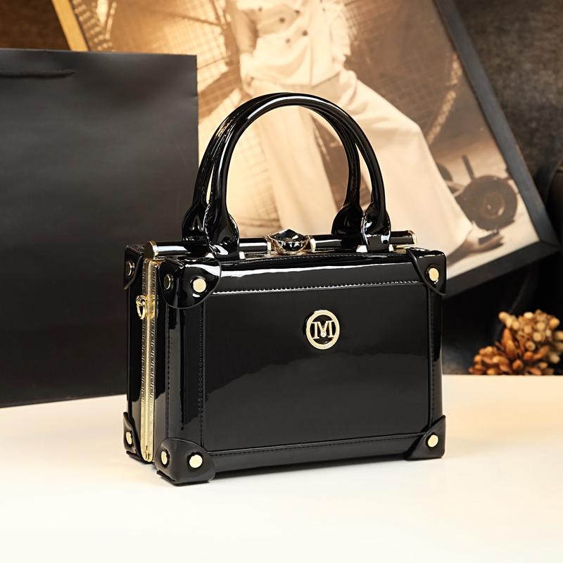 2025 New Fashion Design Genuine Leather Women's Handbags Commuter Small Square Bag Hard Box Crossbody Evening Bags