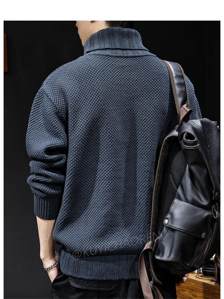 Men's Winter 2025 Loose Heavy Knit Plus Size Trendy Jacket
