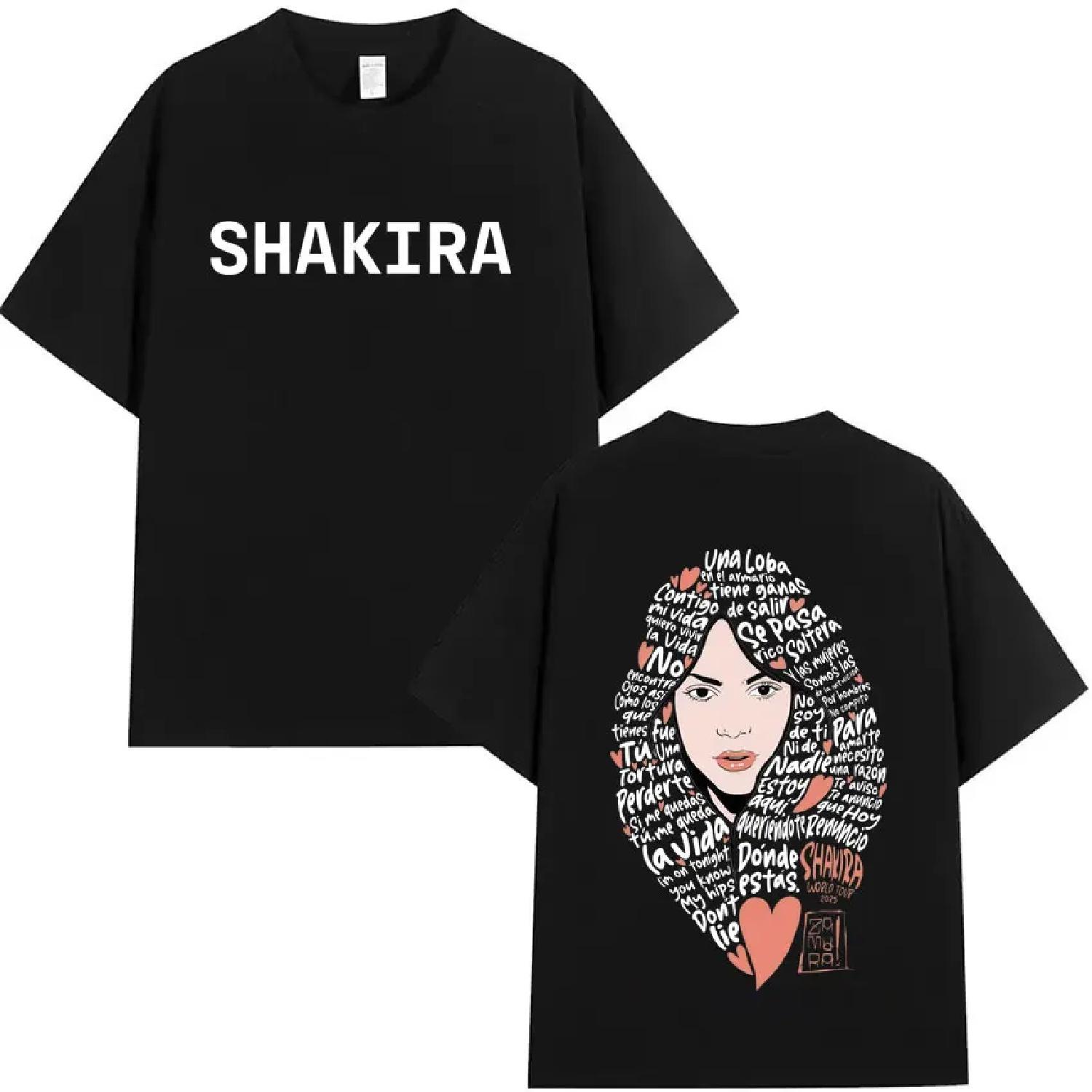 

Singer Shakira Manga Graphic Tide Tees Cotton High Quality 2025 T-shirts Hip Hop Mens Comfort Oversized Casual Tshrit Streetwear S чёрный