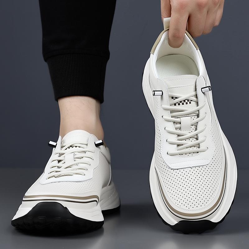 Fashion Lace-Up Men Shoe Leather Fashion Casual Shoes Men All-match Mens Sneakers Handmade Men's Walking Shoes New Skate Footwear Men