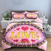 Love Theme Decorative Set Soft Comfortable Duvet Cover Bedding Set Included 1*Duvet Cover & 2*Pillowcases, Gift