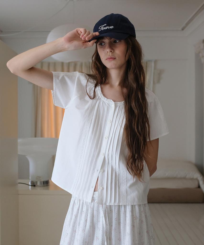 Toabe Sol Pintuck Lace Blouse (Ivory)