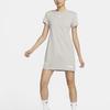Nike Fitted Embroidered Solid Color Casual Training Breathable Short Sleeve Dress Women Dresses University-Gray White DR6003-033