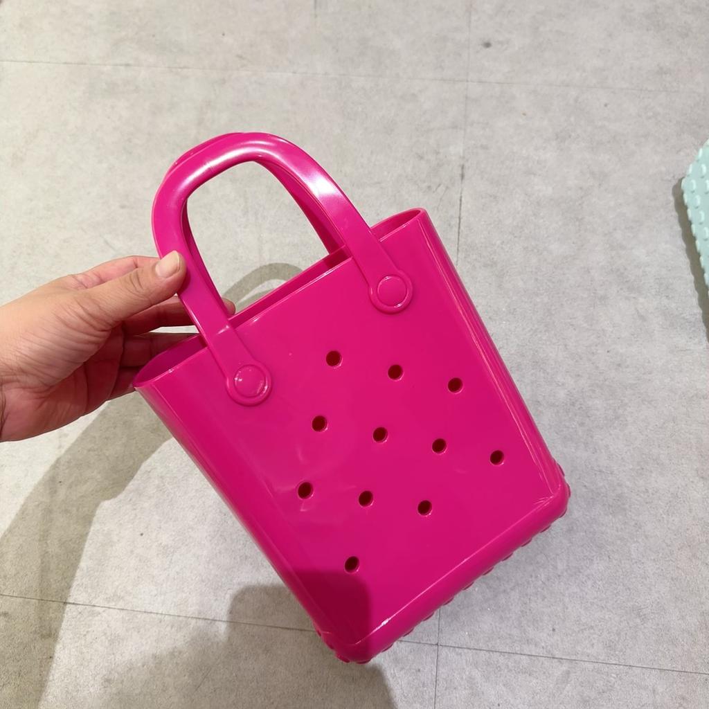 Borsa Gelatina Borsa con Fori Fai da Te Borsa da Donna Macaron Cesto da Spiaggia per Bucato Borsa in Pvc