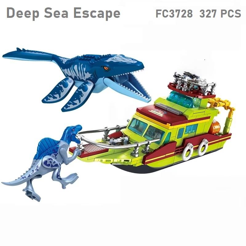 

Jurassic Dinosaur Rescue Adventure Building Set with Movable T-Rex Figure Sturdy Tree House & Rescue Truck Model Building Blocks no box