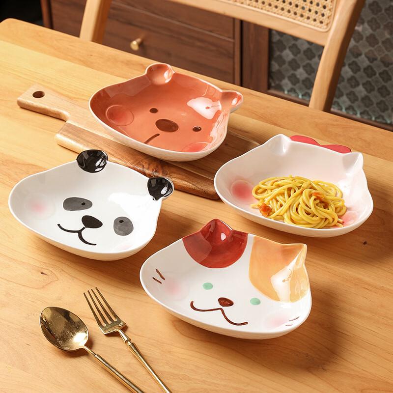 Abay Cute Ceramic Instant Noodle Bowl with Lid and Handle