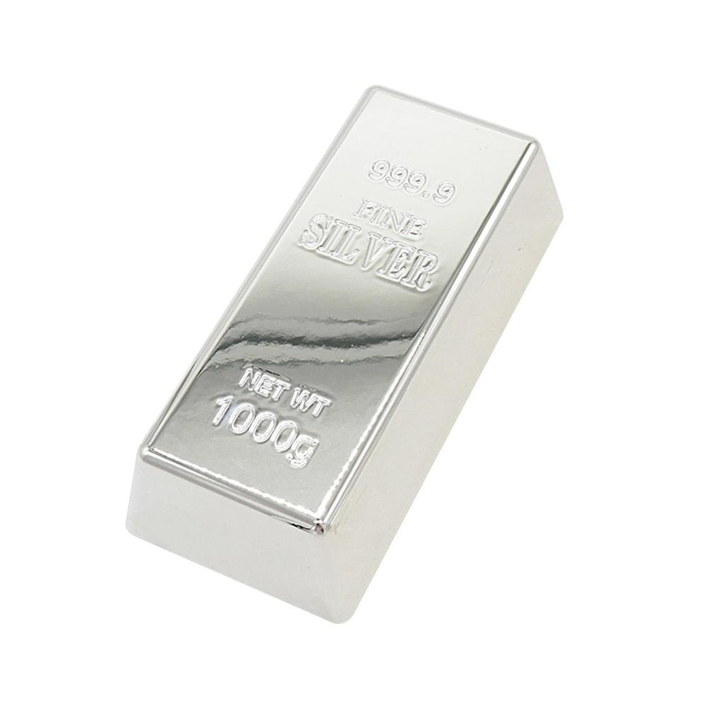 Fake Silver Bullion Realistic Silver Bar Simulated Silver Brick for Funny Gifts Halloween Party Favor Home Decor Holiday
