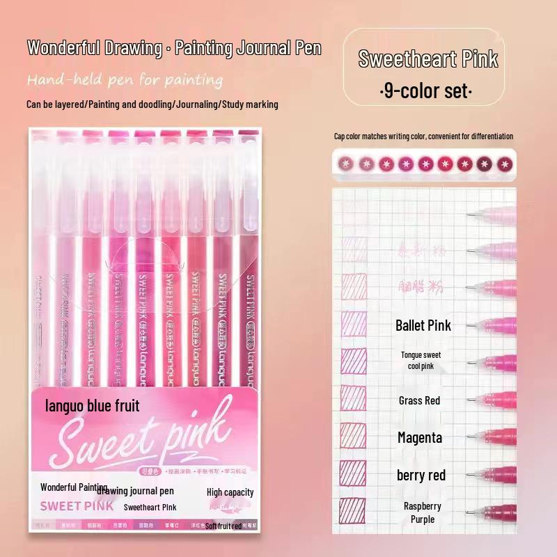 Blue Fruit Morandi 36-Color Gel Pens: Large Capacity Journaling & Drawing Set