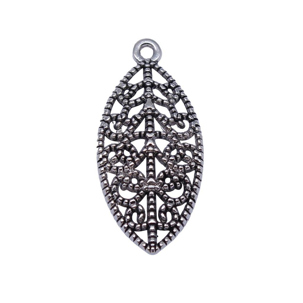 Filigree Leaf Charms Antique Alloy Pendants For Nature Inspired Jewelry