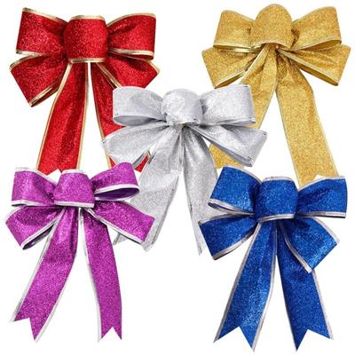 5 Pieces of Large Bow Bow Christmas Tree Decorations Christmas Party Home Decoration New Year Decoration Pendant 20*25 Cm New
