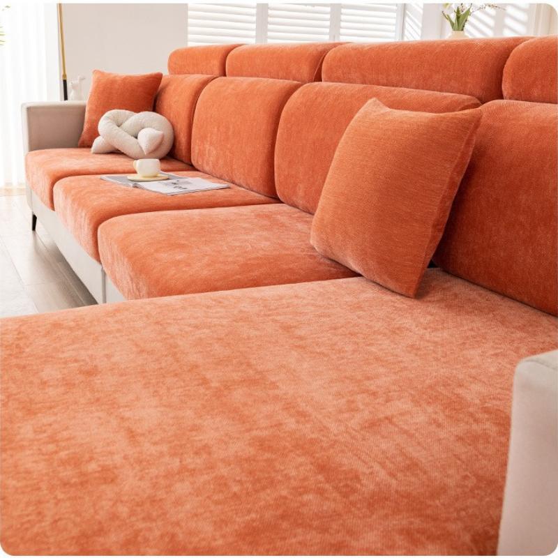 Universal Elastic Sofa Cover Full Backrest Headrest Slipcover Simple Style Chenille Seat Cushion Cover For Living Room Furniture