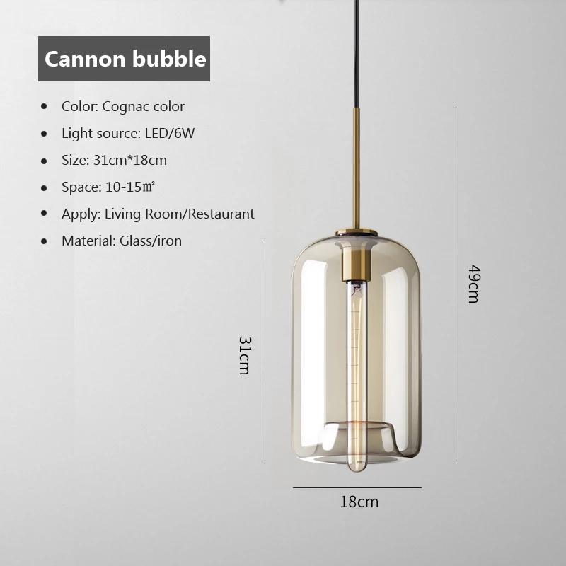 Modern Hanging Loft Glass Lustre Pendant Light Nordic Industrial Decor Lights Fixtures E27/E26 for Kitchen Restaurant Lamp