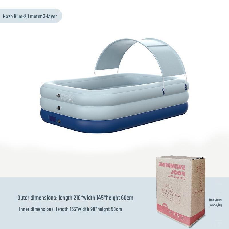 Nuoao Automatic Inflatable Canopy Pool for Kids and Family - Foldable Outdoor Swimming Pool