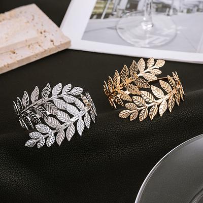 Metal Leaf Armband, Creative Exaggeration Roman Personality Branch Opening Adjustable Bracelet Jewelry