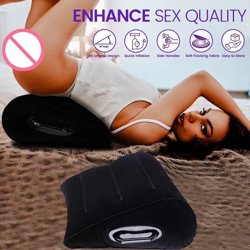 Sex Pillow for Adults Couples Inflatable Triangle Angled Deep Penetration Play for Couples Kinky Sex Cushion Toys Sex Position