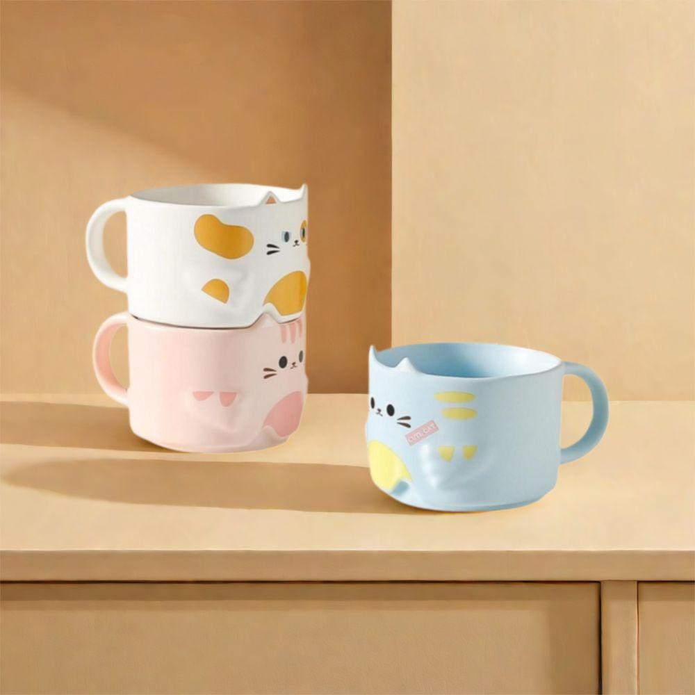 Cartoon Cat Mark Cup Ceramic Tea Drinking Cup Mug Water Cup  Girl